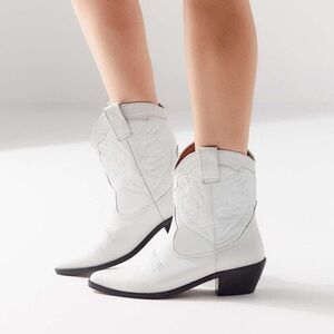 White Western Ankle Boots